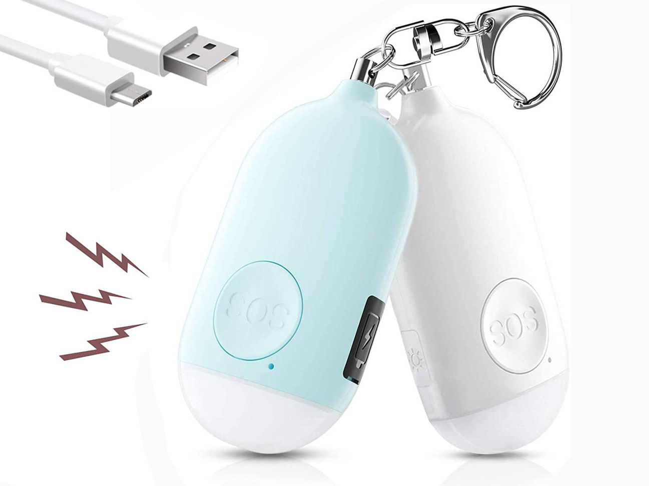 Personal Body Guard Alarm, Safesound Personal Alarm, Self Defense Alarm Keychain Emergency LED Flashl