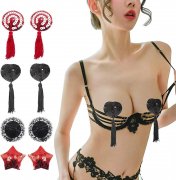 Women Nipple Cover With Metal Chains Lingerie Acces